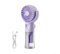 EHOTER Mini Portable Hand Held Fan with Water Mist Spray USB Rechargeable Fans with 4 Speeds Small Desk Fan Desktop Cooling Fans for Outdoor School Travel Camping (Purple)