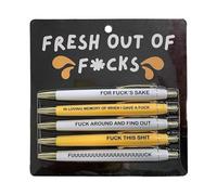 EHOTER Motivational Badass Pen Set, Funny Swear Word Daily Ballpoint Pen Set, 5 Count, Multicolor, Unisex, Ambidextrous, Retractable, School Office Home Funny Office Gifts