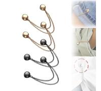 EHOTER Multi-Function Magnetic Clothing Clips, 4 Pack Strongest Magnetic Strength Buttons Clips, Multi-Purpose Magnetic Pinless Brooch, T-Shirt Clips, Hijab Magnets Pins for Women (Gold*2+Black*2)