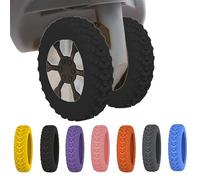 EHOTER New Luggage Protection Covers 8Pcs Luggage Compartment Wheel Protection Cover Shock-Proof Carry on Luggage Wheels Cover Luggage Wheels Silent Protection Cover (Wave Black)