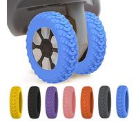 EHOTER New Luggage Protection Covers 8Pcs Luggage Compartment Wheel Protection Cover Shock-Proof Carry on Luggage Wheels Cover Luggage Wheels Silent Protection Cover (Wave Blue)