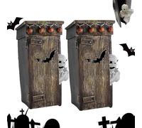 EHOTER Outhouse Mummy Animated Decor, 2024 NEW Animated Talking Farting Mummy Outhouse, Mummy Toilet Outside The House,Spooky And Fun Halloween Ornaments (2pcs)