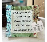 EHOTER Prayer Quilt with Cross Inside 2024 NEW Handmade Pocket Prayer Quilt Pocket Prayer Cross Mini Scripture Quilts Sympathy Remembrance Christian Gift (Philippians 4:13)