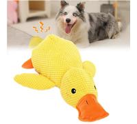 EHOTER Quack-Quack Duck Dog Toy, 2024 Upgraded Durable The Mellow Dog Calming Duck Dog Squeak Toys, Soft Plush Yellow Stuffed Duck Dog Chew Toy for Dogs Indoor Puppy (Yellow L)