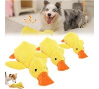 EHOTER Quack-Quack Duck Dog Toy, 2024 Upgraded Durable The Mellow Dog Calming Duck Dog Squeak Toys, Soft Plush Yellow Stuffed Duck Dog Chew Toy for Dogs Indoor Puppy (Yellow S+M+L)