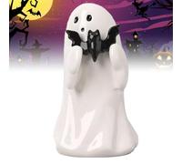 EHOTER Spooky Cute Ghost Statue 2024 Mini Scary Ghost Figurines Holding Lovely Goods Middle Finger Funny Table Shelf Display Centerpieces Ornaments for Halloween Decorations Gift (A: Bat-10cm)