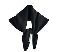 EHOTER Triangle Scarf Knitted Triangle with Rice Grain Knitting Pattern in Solid Colors Light Cloth Soft Many Color Warm Scarf (Black)
