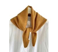 EHOTER Triangle Scarf Knitted Triangle with Rice Grain Knitting Pattern in Solid Colors Light Cloth Soft Many Color Warm Scarf (Orange)