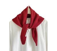 EHOTER Triangle Scarf Knitted Triangle with Rice Grain Knitting Pattern in Solid Colors Light Cloth Soft Many Color Warm Scarf (Red)