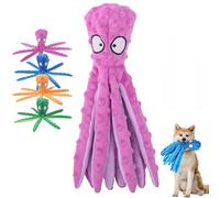 EHOTER Whiskerspot Octopus Dog Toy No Stuffing Squeaky Dog Interactive Play Toys with Crinkle Paper Eco friend Octopus Plush for Dogs Teeth Cleaning & Durable for Puppies (Purple)