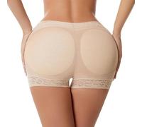 EHOTER Women Butt Lifter Shapewear Lace Classic Daily Wear Padded Lace Panties Seamless Hip Enhancer Body Shaper Tummy Control Boyshort Underwear (Beige,S)