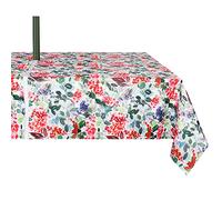 EHouseHome Outdoor Indoor 60x84 inch Round Tablecloth with Umbrella Hole and Zipper, Waterproof Zippered Patio Table Cloths, Spring/Summer Table Covers for Backyard Circular Table/BBQs/Picnic
