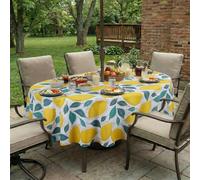 EHouseHome Outdoor Indoor Tablecloth with Umbrella Hole for Oval Table,Waterproof Patio Table Cloths, Spring/Summer Table Covers with Zipper for Backyard Circular Table/BBQs/Picnic,60 x 84 inches