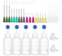 Ehoycq 30ml Glue Precision Tip Applicator Bottle,Needle Tip Squeeze Bottle with 14ga 16ga 18ga 20ga 25ga Blunt Needle Oiler and Storage Caps