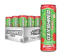 EHP Labs OxyShred Energy Drink - Sugar Free Energy Drinks with Amino Acids, Green Tea Extract, Vitamin C & L Carnitine - Carb Free, Calorie Free, Natural Caffeine, Kiwi Strawberry (12-Pack)