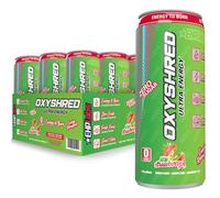 EHP Labs OxyShred Energy Drink - Sugar Free Energy Drinks with Amino Acids, Green Tea Extract, Vitamin C & L Carnitine - Carb Free, Calorie Free, Natural Caffeine, Kiwi Strawberry (12-Pack)