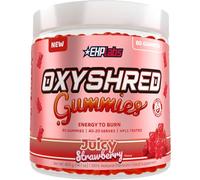 EHP Labs OxyShred Gummies - Pre Workout Gummies & Energy Chews with Caffeine (100mg) and L-Carnitine - Metabolism Support, All Natural Energy Boost - Strawberry Flavour - 40 Serves.
