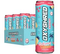 EHP Labs OxyShred Healthy Energy Drink - Zero Sugar Energy Drinks with Amino Acids, Green Tea Extract, Vitamin C & L Carnitine - Zero Carbs, Zero Calories, Clean Caffeine, Bahama Breeze (12-Pack)