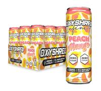 EHP Labs OxyShred Infinity Caffeine Free Energy Drink - Sugar Free Energy Drinks with L Theanine & Vitamins for Clean Energy, Focus & Mood Support - Zero Calories, Zero Carbs. Peach Mango 12 Pack