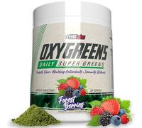 EHPlabs OxyGreens Daily Super Greens Powder - Spirulina Powder, Greens Superfood with Prebiotic Fibre, Alkalizing Antioxidants & Immunity Wellness, 30 Serves (Forest Berries)