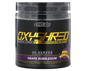 EHPlabs OxyShred Hardcore Thermogenic Daily Wellness Support Powder Grape Bubblegum Flavour - 248g
