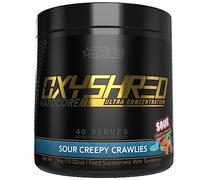 EHPlabs OxyShred Hardcore Thermogenic Pre Workout Powder for Shredding - Pre Workout Powder with L Glutamine & Acetyl L Carnitine, Energy Boost Drink, Mood Booster - Sour Crawlies, 40 Servings