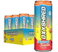 EHPlabs OxyShred Ultra Energy Drink - Sugar Free Energy Drinks with Amino Acids, Green Tea Extract, Vitamin C & L Carnitine - Carb Free, Calorie Free, Natural Caffeine, Gummy Snake (12-Pack)
