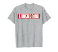 Ehrenbrudi Brudi Bro Honour Hip Hop & Rap T-Shirt, Men, Heather Grey, X-Large