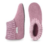 Ehrenkind® Cosy children's slippers made of pure virgin wool, non-slip, breathable and temperature-regulating, hut slippers, children's hut shoes, antique pink, 9.5 UK Child