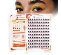 EHSZM BEAUTY 14mm D-Curl Lash Clusters, All-Rounder Tapered Tips, Short Flexible Band, Light Volume, Ideal for Outer-Corner Lift, Daily Makeup, Sunrise Style