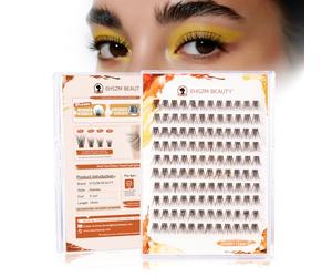 Ehszm Beauty Improved False Eyelashes, 12 mm, D Curl, Natural Eyelash Bundles, Ultra Soft Individual Eyelashes, Reinforced by New Smoothing Factor, No Plastic Feel