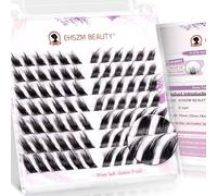 Ehszm Beauty Pack of 10 Terry Lashes in L-Shape 14 mm D Curl Ultra Soft Individual Eyelashes Powered by New Smooth Smoothing Factor - Does Not Feel