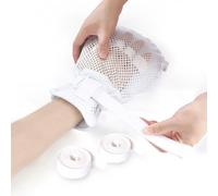 Ehucon 2 PCS Single Person Use Dementia Protect Gloves with Zipper Opening, Padded Safety Hand Control Mitts for Elderly for Prevent Scratching Harm, Breathable Mesh and Highly Elastic Cotton