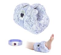 Ehucon 3D Heel Protectors for Pressure Sores with Warm Pattern,Ankle Elevation Pillow Foot Support Cushion for Elderly & Bedridden,Suitable for Home/Hospital Use (Purple Bamboo Pattern, Standard Size)