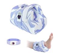 Ehucon 3D Heel Protectors for Pressure Sores with Warm Pattern,Ankle Elevation Pillow Foot Support Cushion for Elderly & Bedridden,Suitable for Home/Hospital Use (Blue Stripe Pattern, Standard Size)