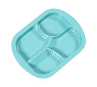 Ehucon Adaptive Utensils Scoop 4-Compartment Deep Plate with Lid Plates with Extra Wall, Spill-Proof Melamine Divided Plate for Elderly Self-Feeding(Aqua, 4-Compartment Quadro Cavities)
