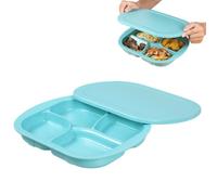 Ehucon Adaptive Weighted Scoop Plate with Non-Slip Base, Divided Dinner Plate for Disabled & Elderly, Eating Aids for Parkinson’s, Dementia & Hand Tremors (Quadro Cavities with Cover)