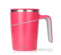 Ehucon Anti-Spill No-Tip Mug, 450ml / 15oz Stainless Steel Vacuum Insulated Mug with Handle, Smart Suction Base & Leak-Resistant Lid, Keeps Drinks Hot or Cold, Desk Coffee Tea Cup (Red)