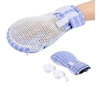 Ehucon Dementia Restraint Gloves Zipper Opening for Prevent Scratching Harm,Control Mitts for Elderly, Fingers Protection Dementia Products, Breathable,Reusable and Washable - 2Pcs