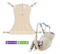Ehucon Divided Leg Patient Hoist Sling with Head Support, Padded Full Body U-Sling for Transfer & Toileting, Universal Fit for Hoists, 230kg SWL, for Home Care, Hospitals & Care Homes (S)