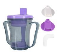 Ehucon Dysphagia Cups for Swallowing People, Provale Cup 5CC or 10CC of Liquid Each Time for Prevent Chocking (Purple Lid and Gray)
