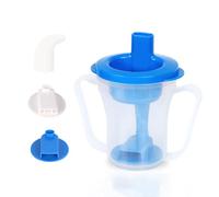 Ehucon Dysphagia Regulating Drinking Cup for Elderly-Having Difficulty Swallowing,Dispenses 5 cc or 10 cc of Liquid Helps to Prevent Choking,Liquids Only (Blue)