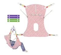 Ehucon Patient Lift Sling with Commode for Toileting/Transferring/Lifting,Full Body Sling for Elderly, Disabled,Suitable for Home or Nursing Home Care-500 lbs SWL (Red Geometric Pattern, Medium)