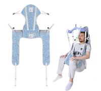 Ehucon Patient Lifts Sling with Head Support for Elderly/Disabled/Handicap to Toileting/Transferring/Lifting,Suitable for Home or Nursing Home Care 500 lbs SWL (Simple Blue Stripes, Medium)