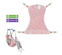 EHUCON Universal Full Body Hoist Sling - Washable Mesh Patient Lift Sling for Elderly, Disabled & Chronic Illness Care | Vibrant Pattern Design | 227kg (500lbs) Capacity (Red Geometric Pattern, Small)