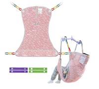 Ehucon Universal Full Body Patient Lift Sling with Warm & Caring Patterns, Patient Lift Sling for Bed Positioning and Bathing,Transfer Sling for Elderly,Bedridden (Red Geometric Pattern, Medium)