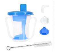EHUCONHEEL - Dysphagia Regulator Drink Cup - Adaptive Spill Proof Cup for Adults with Difficulty Swallowing, Elderly, Parkinson's and Dementia Patients (Blue, 1 Pack)