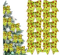 Ehuixinsheng 10 PCS Christmas Red Green Bows Decorations, 5.9in Large Dot Tie Bows for Xmas Tree, Garland, Wedding, Home, Holiday Party Gift Accessories