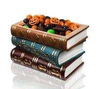 ehuoyan Halloween Candy Bowl Magic Stacked Books Vintage Large Candy Dish for Office Decor Funny Cute Key Holder Bowl Snack Storage Unique Home Gifts for Book Lovers