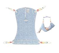 EHUSPU Full Body Patient Hoist Sling with Head Support, Breathable Mesh Transfer Sling, Padded U-Sling for Elderly & Disabled, Universal Fit, 230kg SWL (S)